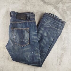 Cult of Individuality Japanese Selvedge Jeans Greaser Moto Mens 40X34 Distressed